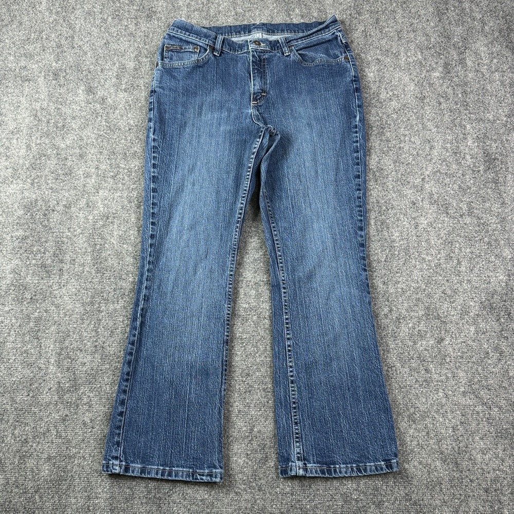 Riders Womens Bootcut Jeans Size 12 Petite Mid Rise Medium Wash Stretch Denim